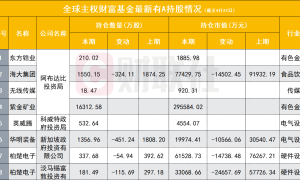 主权财富基金最新持仓亮相，“中东土豪”各偏爱哪些股？